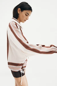 Scarf-Collar Satin Jacket