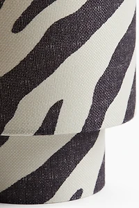 Small fabric-covered table lamp