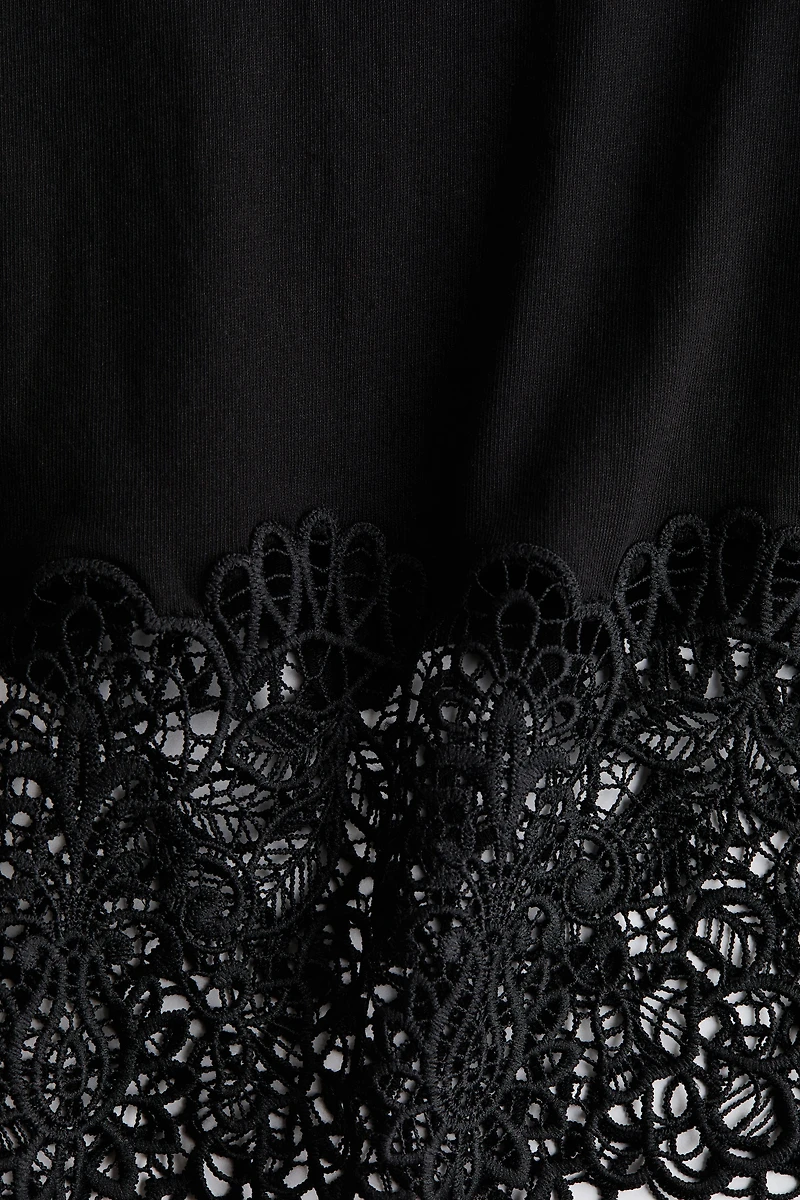 Lace-Trimmed T-Shirt
