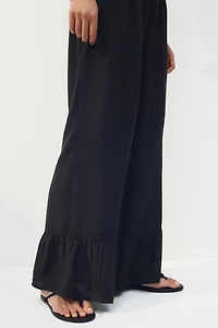 Ruffle-Trimmed Drawstring Pants