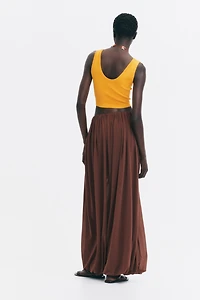 Cropped Fine-Knit Tank Top