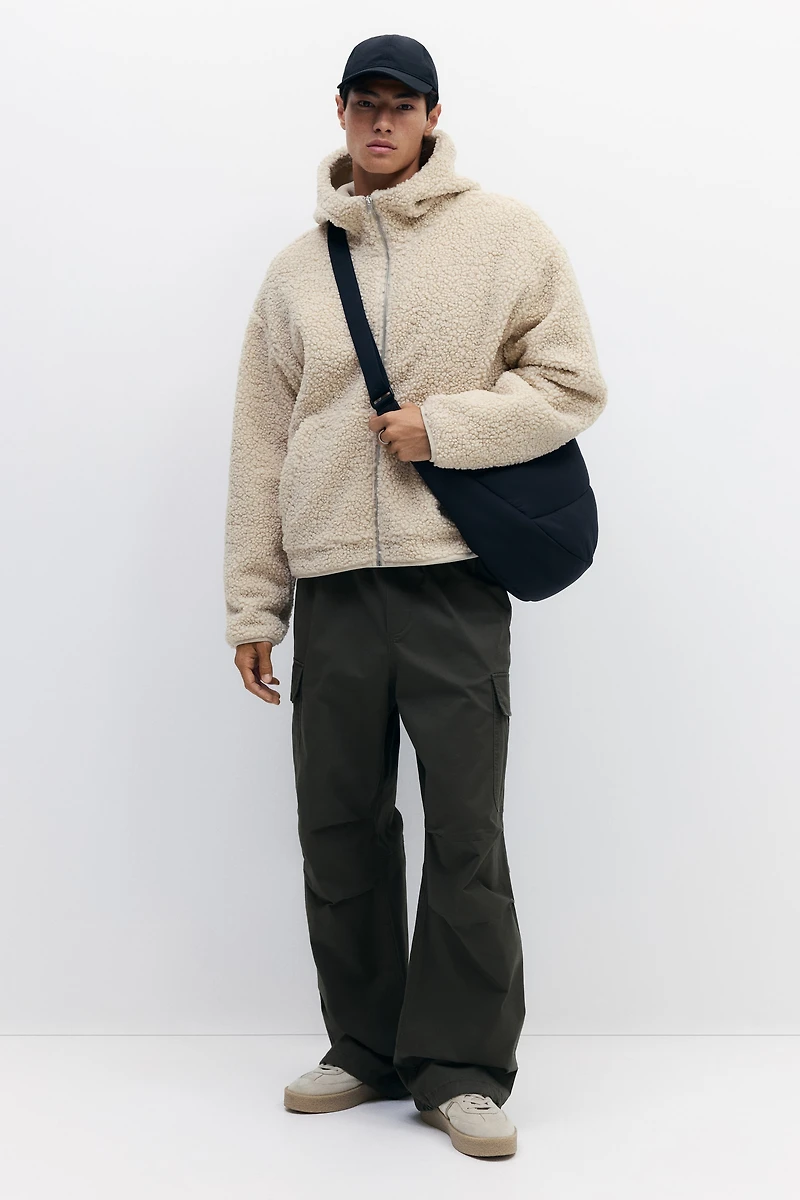 Veste à capuche ample en polar