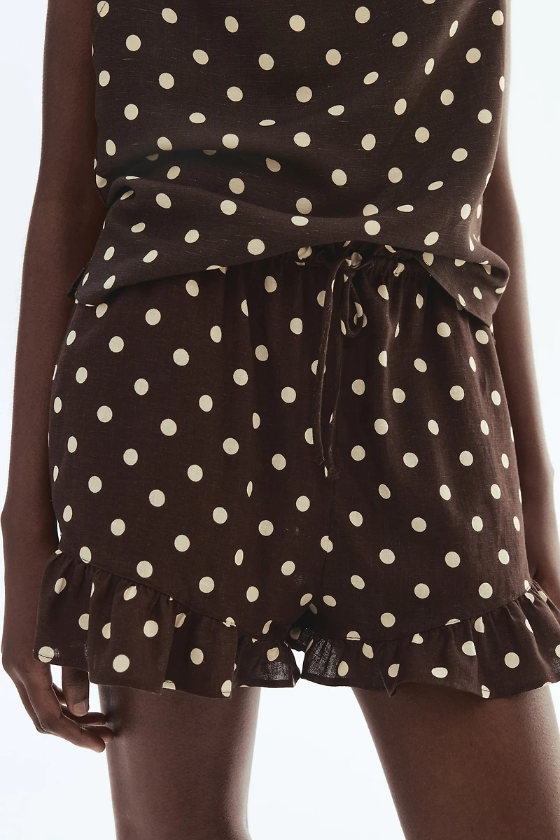 Linen-Blend Drawstring Shorts