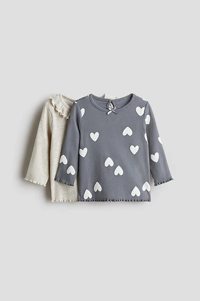 Lot de 2 hauts en jersey côtelé