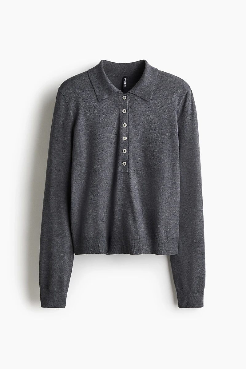 Long-Sleeved Polo Shirt