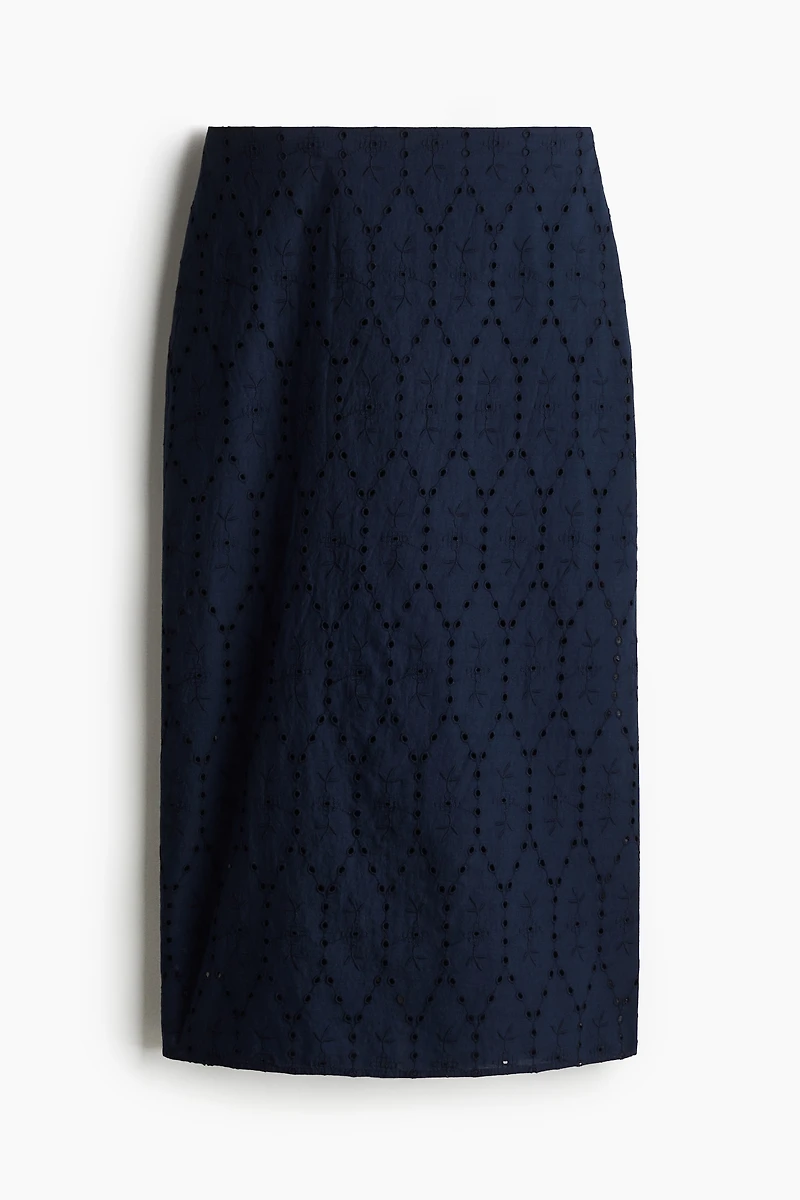 Eyelet-Embroidered Pencil Skirt