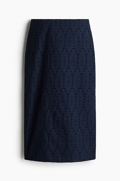 Eyelet-Embroidered Pencil Skirt