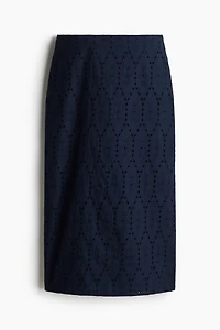 Eyelet-Embroidered Pencil Skirt