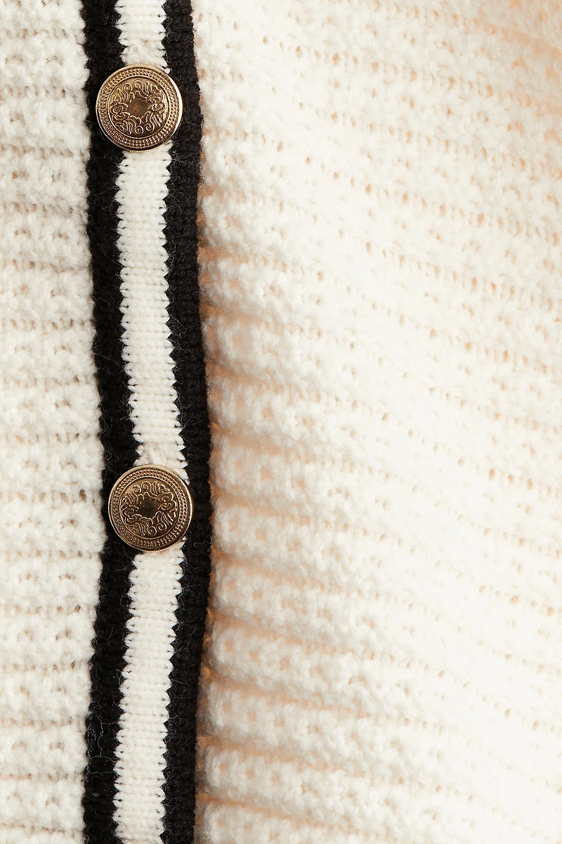 Textured-Knit Low-Cut Cardigan