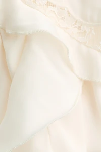 Flounced Lace-Trimmed Dress