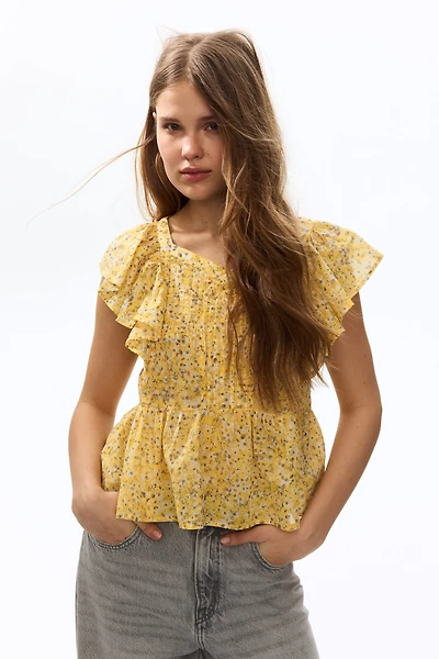 Haut volanté en coton