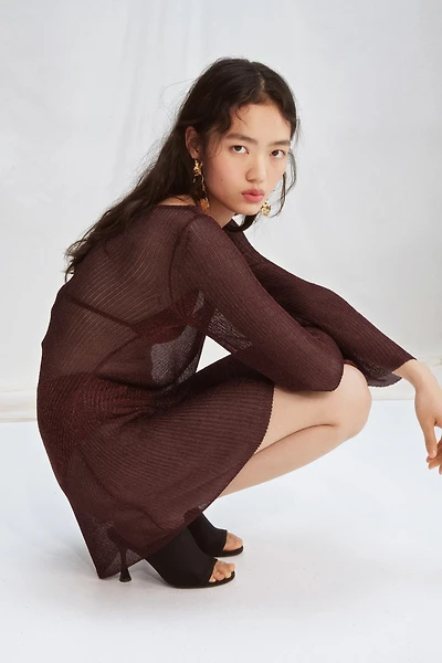 Shimmery Dress with Flared Skirt