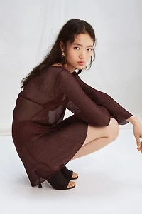 Shimmery Dress with Flared Skirt