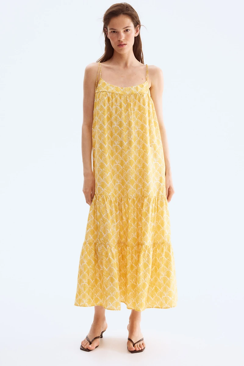 Robe maxi avec bretelles à nouer