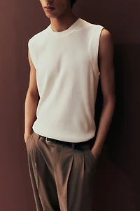 Regular-Fit Ribbed Sweater Vest