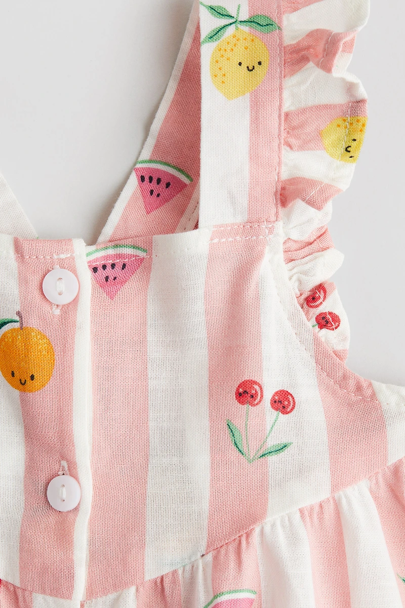 Ruffle-trimmed Cotton Dress