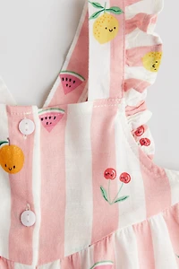 Ruffle-trimmed Cotton Dress