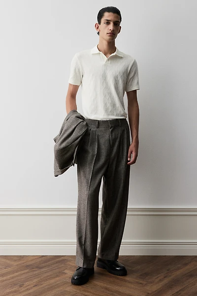 Slim Fit Textured Polo Shirt
