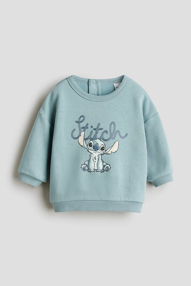 Motif-Detail Brushed-Inside Sweatshirt