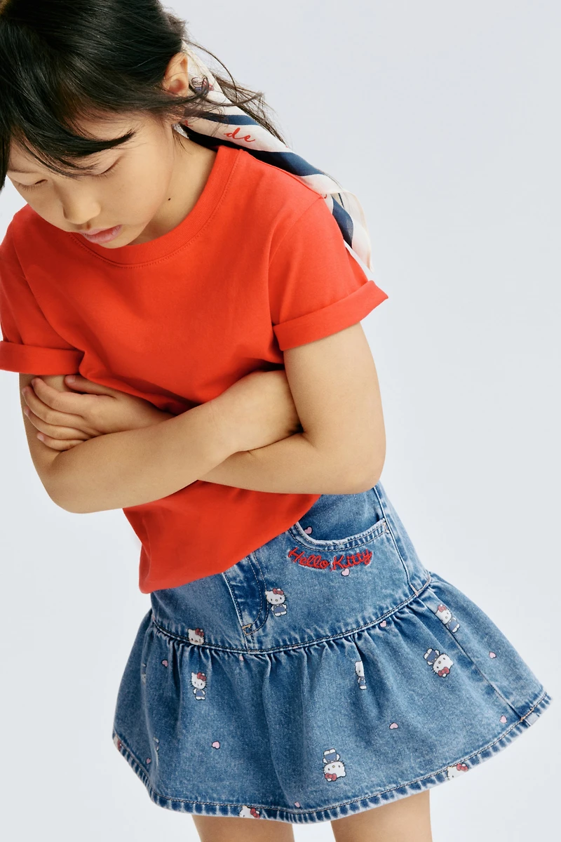 Jupe en denim imprimé