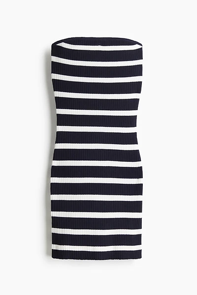 Rib-Knit Bandeau Dress