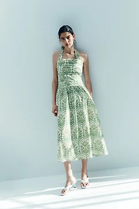 Poplin Halterneck Dress