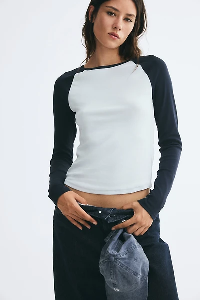Raglan-Sleeved Cotton Top