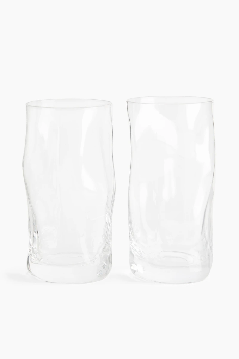 2-Pack Sculptural Glass Tumblers