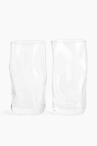 2-Pack Sculptural Glass Tumblers