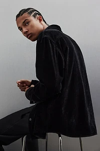 Regular Fit Velvet Overshirt