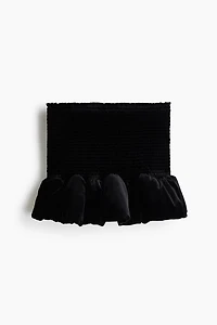 Smocked Velour Skirt