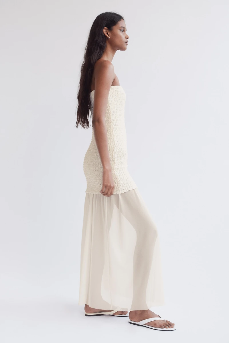 Robe bandeau bi-matière