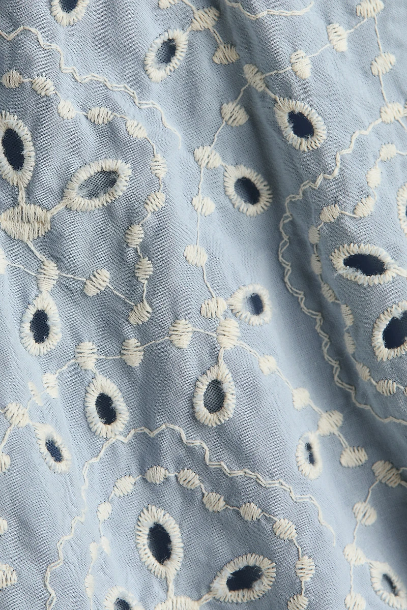 Eyelet-Embroidered Romper Suit