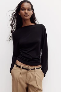 Cowl-Back Jersey Top