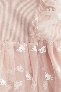 Printed Tulle-Skirt Dress