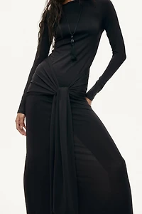 Tie-Detail Jersey Dress