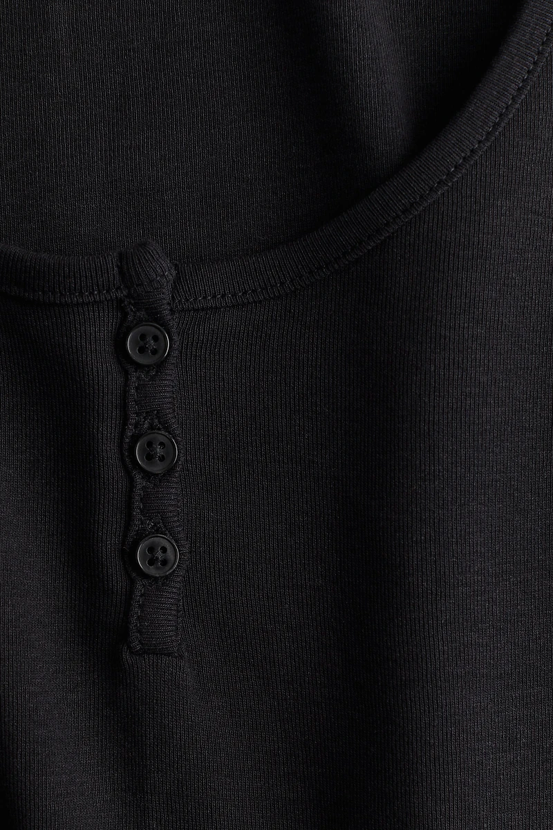 Button-Top Scoop-Neck T-Shirt
