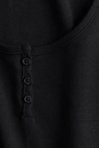 Button-Top Scoop-Neck T-Shirt