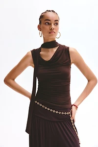 Top with Scarf Collar