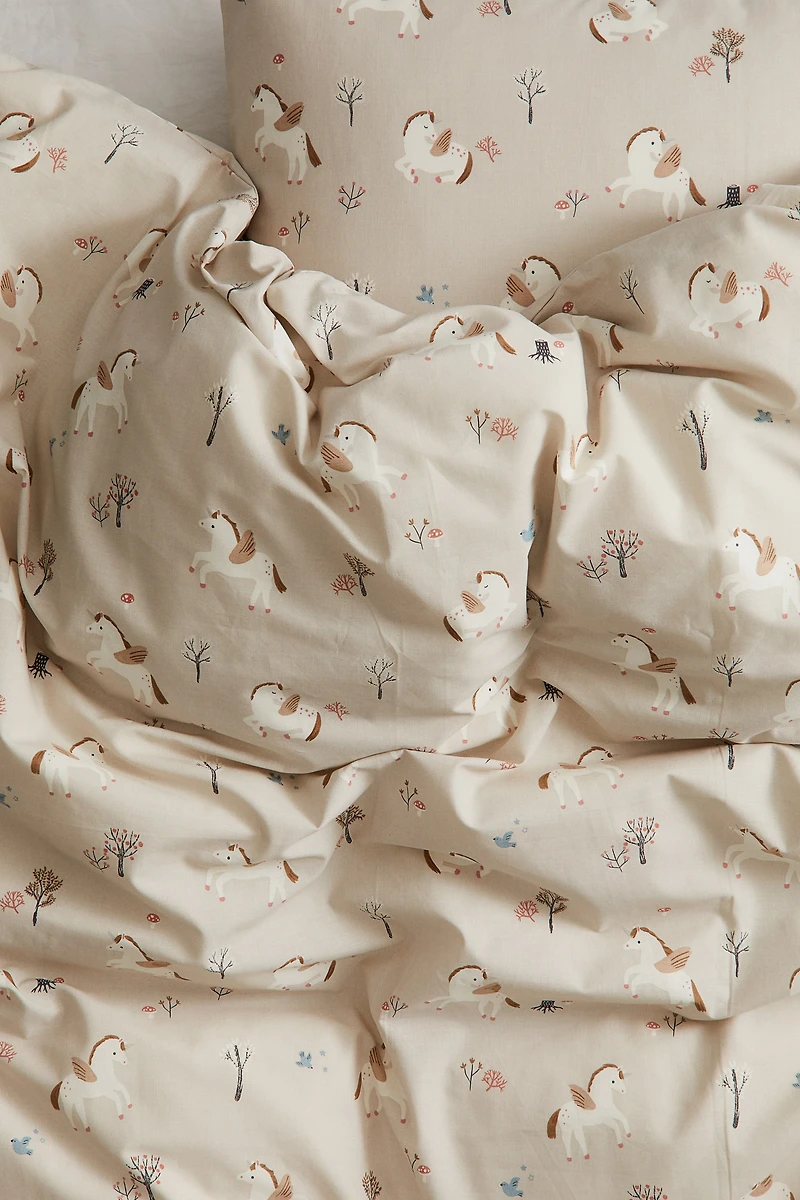 Patterned Cotton Duvet Cover Set