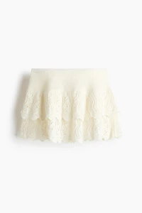 Crochet-Look Tiered Skirt