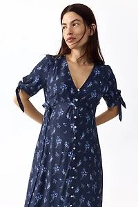 MAMA Tie-Belt Viscose Dress