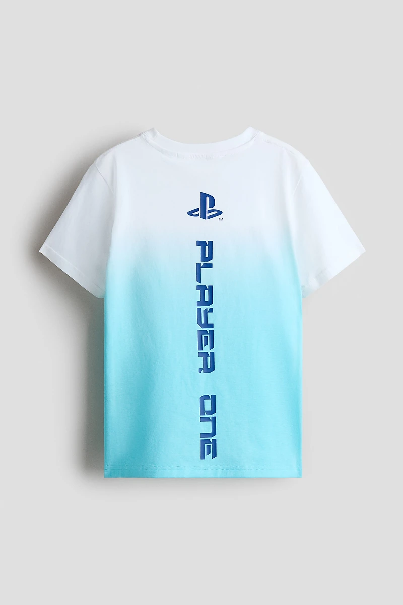 Cotton T-Shirt with Printed Motif