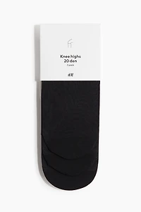 3-pack Knee Socks 20 Denier
