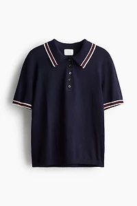 Fine-Knit Polo Shirt