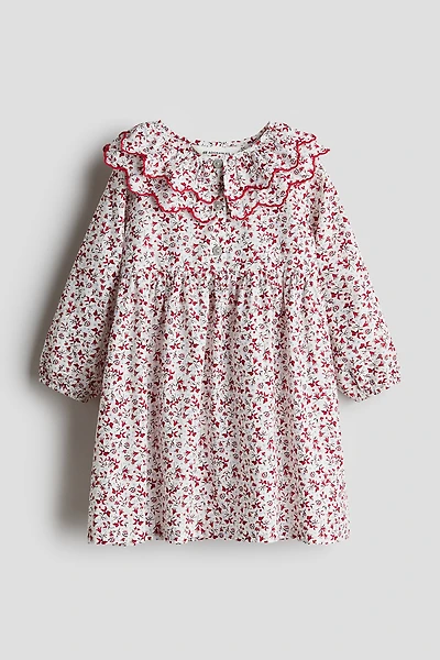 Robe en popeline avec col