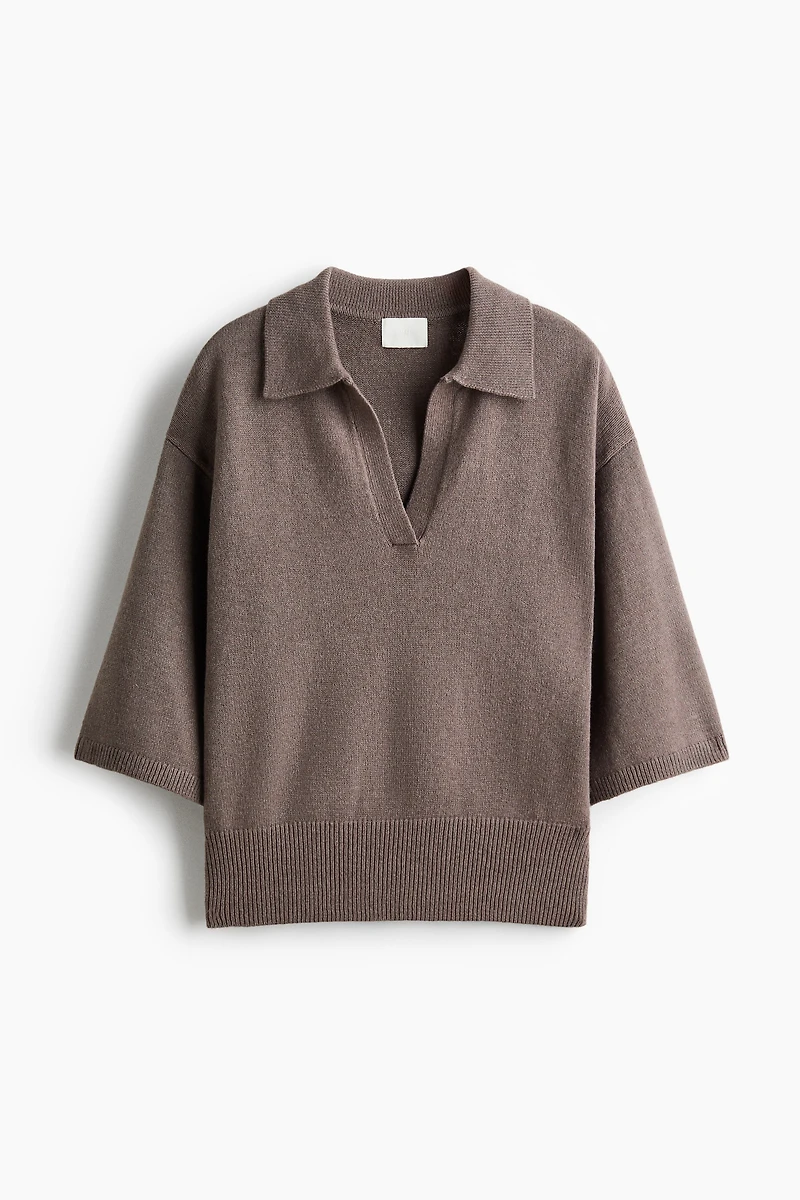 Fine-Knit Polo Shirt