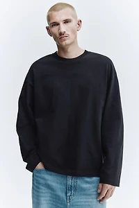 Oversized Long-Sleeved Jersey Shirt