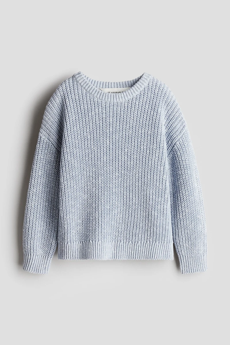 Patent-Knit Cotton Sweater