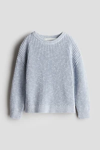 Patent-Knit Cotton Sweater